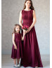 Pleated Chiffon Tea Length Flower Girl Dress